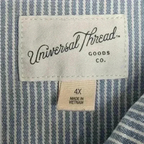 Universal Thread Blue and White Striped Denim Jacket - Picture 3 of 3